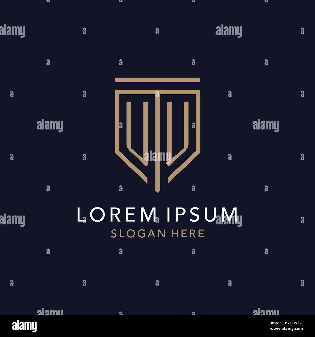 UU Initial-Logo-Monogramm mit schlichtem, luxuriösem Design Stock Vektor