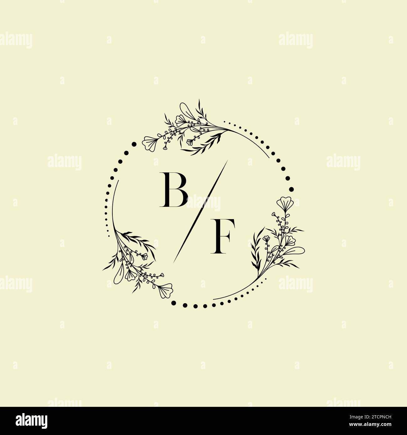 BF Wedding Initial-Logobuchstaben in hochwertigem, professionellem Design, das auf allen Printmedien gut gedruckt wird Stock Vektor