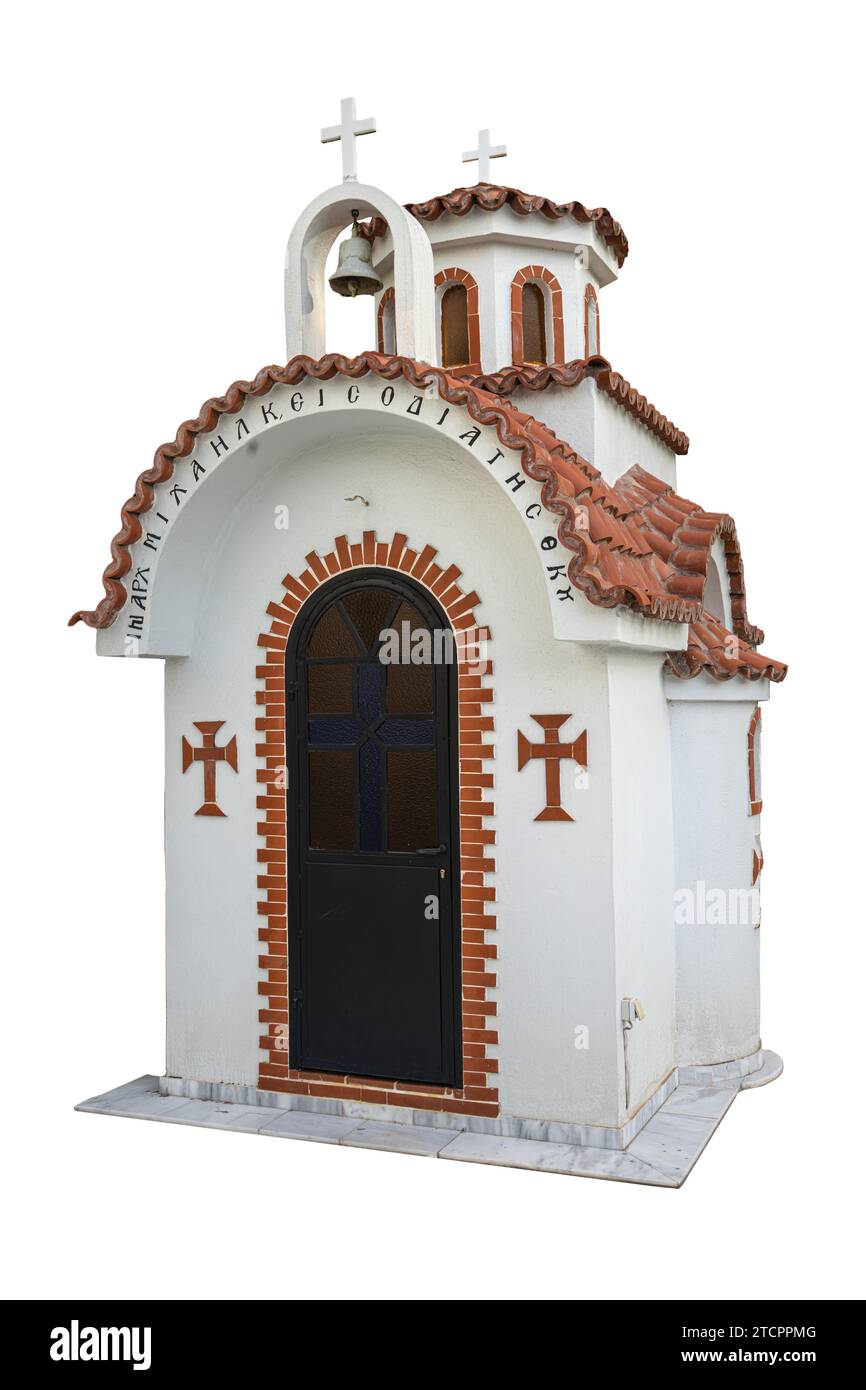 Außenansicht der griechisch-orthodoxen Kirche St. George in Athen mit transparentem Hintergrund Stockfoto