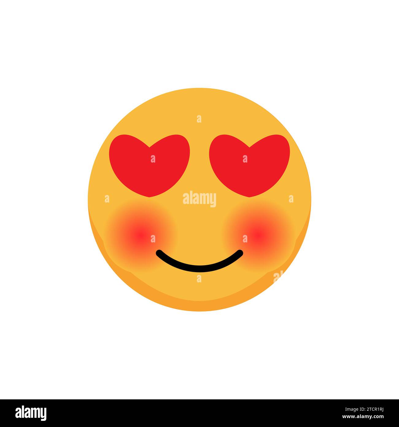 Liebe Emoticon mit Herzaugen. Comic-Emoji. Vektorabbildung Stock Vektor