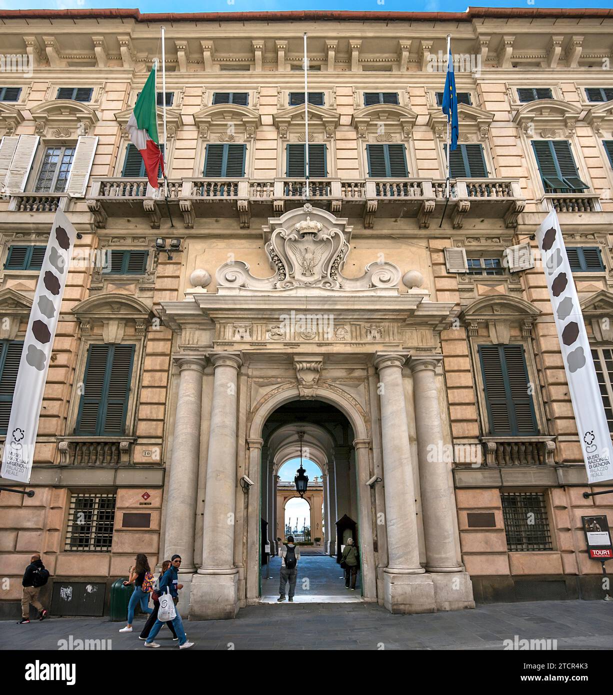 Hauptfassade des Palazzo reale, heute Nationalmuseum, Via Balbi, 10, Genua, Italien Stockfoto