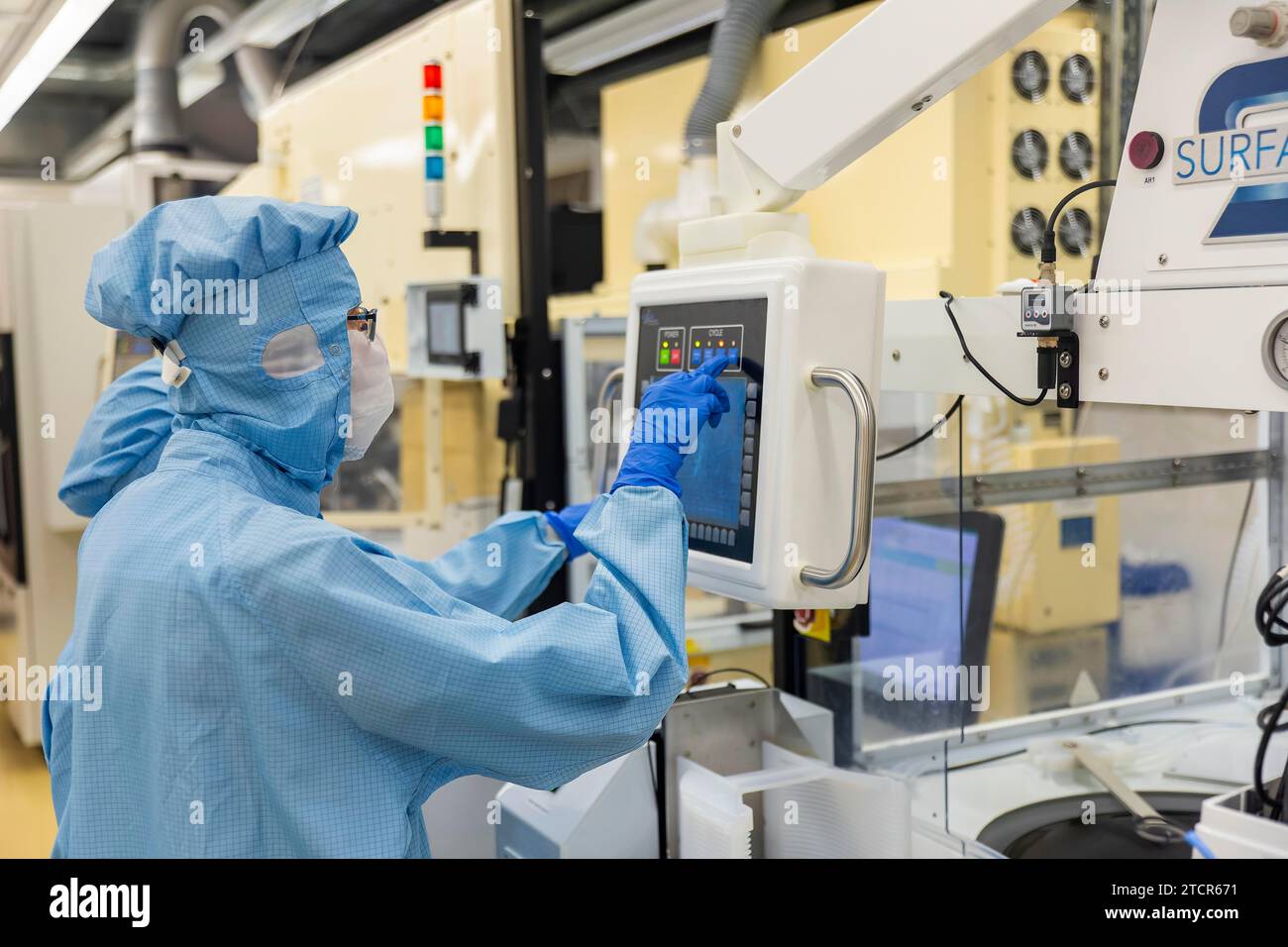 Pressetour im Rahmen von SPIN2030, einer Kampagne, um die Vielfalt, Exzellenz und Attraktivität Sachsens als Wissenschaftszentrum hervorzuheben. Fraunhofer Stockfoto