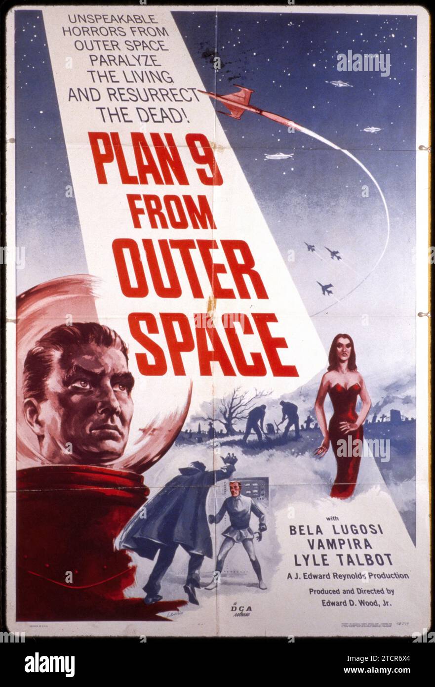 Plan 9 aus Outer Space (DCA, 1958) Ed Wood Film. Der schlimmste Film aller Zeiten. Feat Bela Lugosi Stockfoto