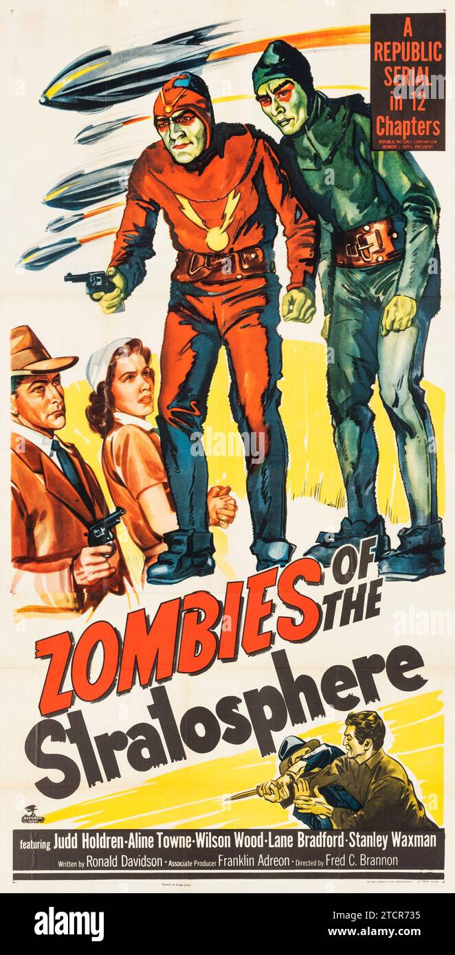 Zombies der Stratosphäre (Republik, 1952). Serienobjekt. Mit Judd Holdren, Aline Towne, Wilson Wood, Lane Bradford, Stanley Waxman und Leonard Nimoy - Horror - Zombi - Filmposter Stockfoto