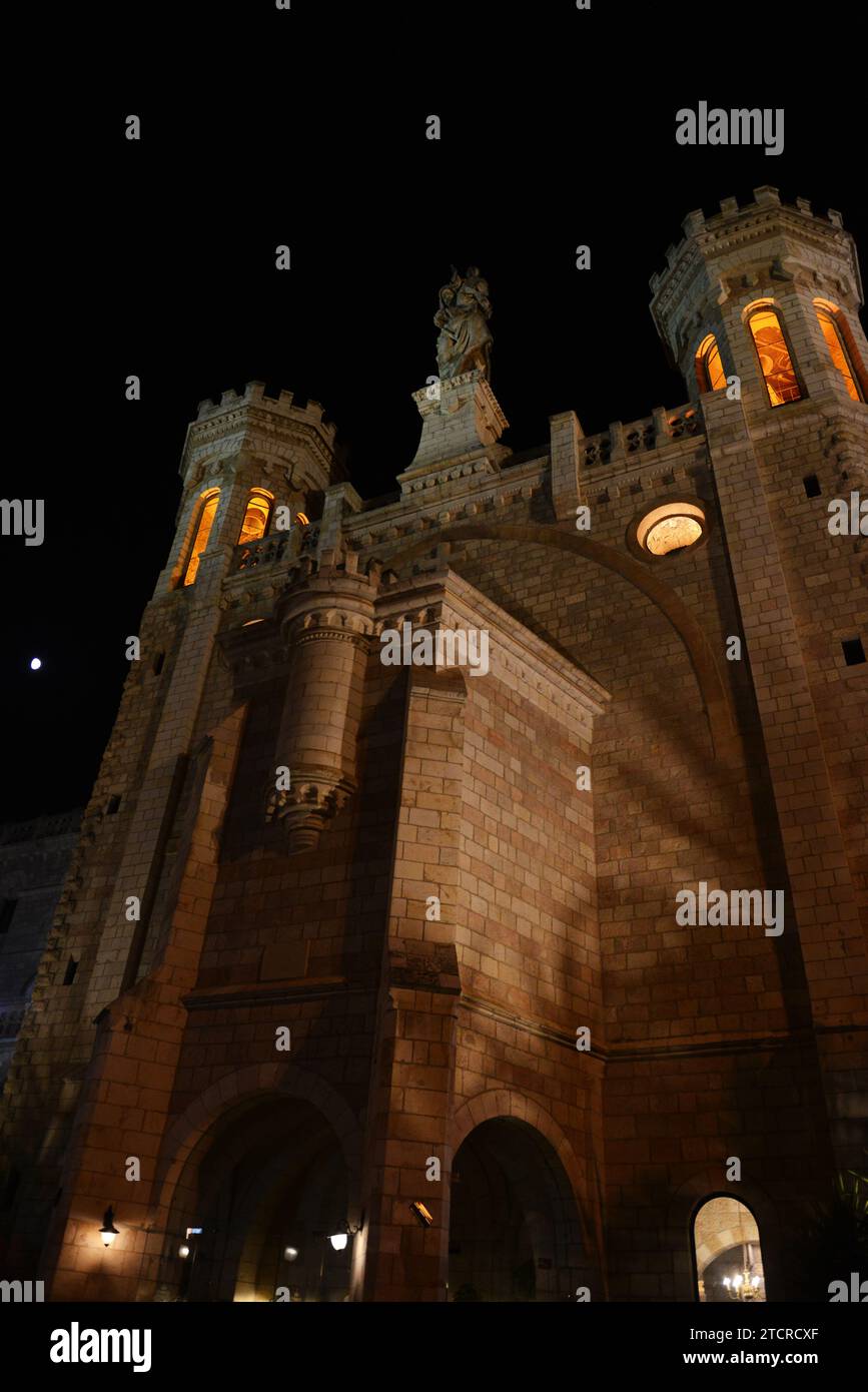 Die Notre Dame von Jerusalem bei Nacht. Jerusalem, Israel. Stockfoto