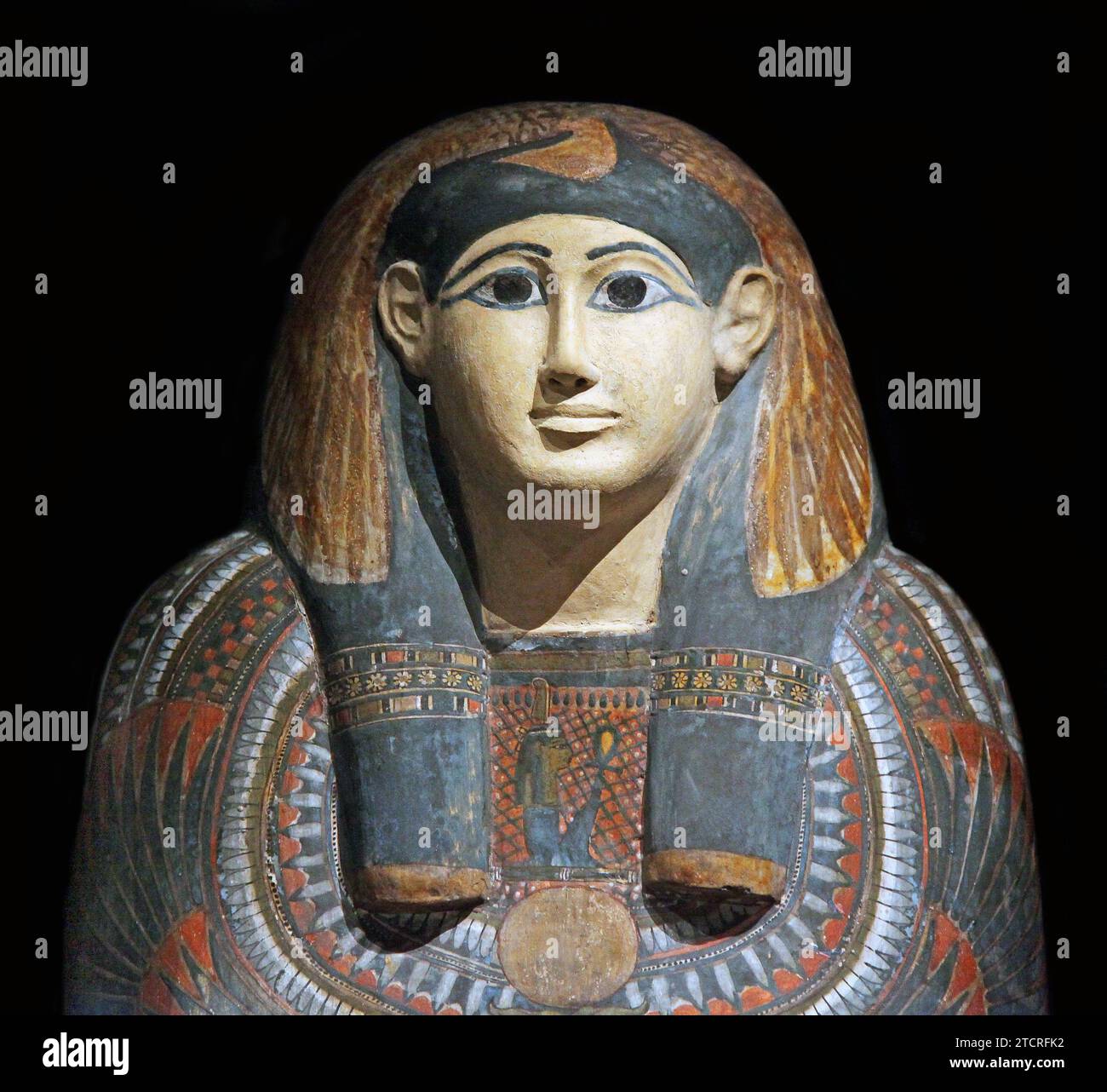 Kartonage Maske.Tanetcharoe.(ca. 800 v. Chr.) Theben Ägypten. Stockfoto