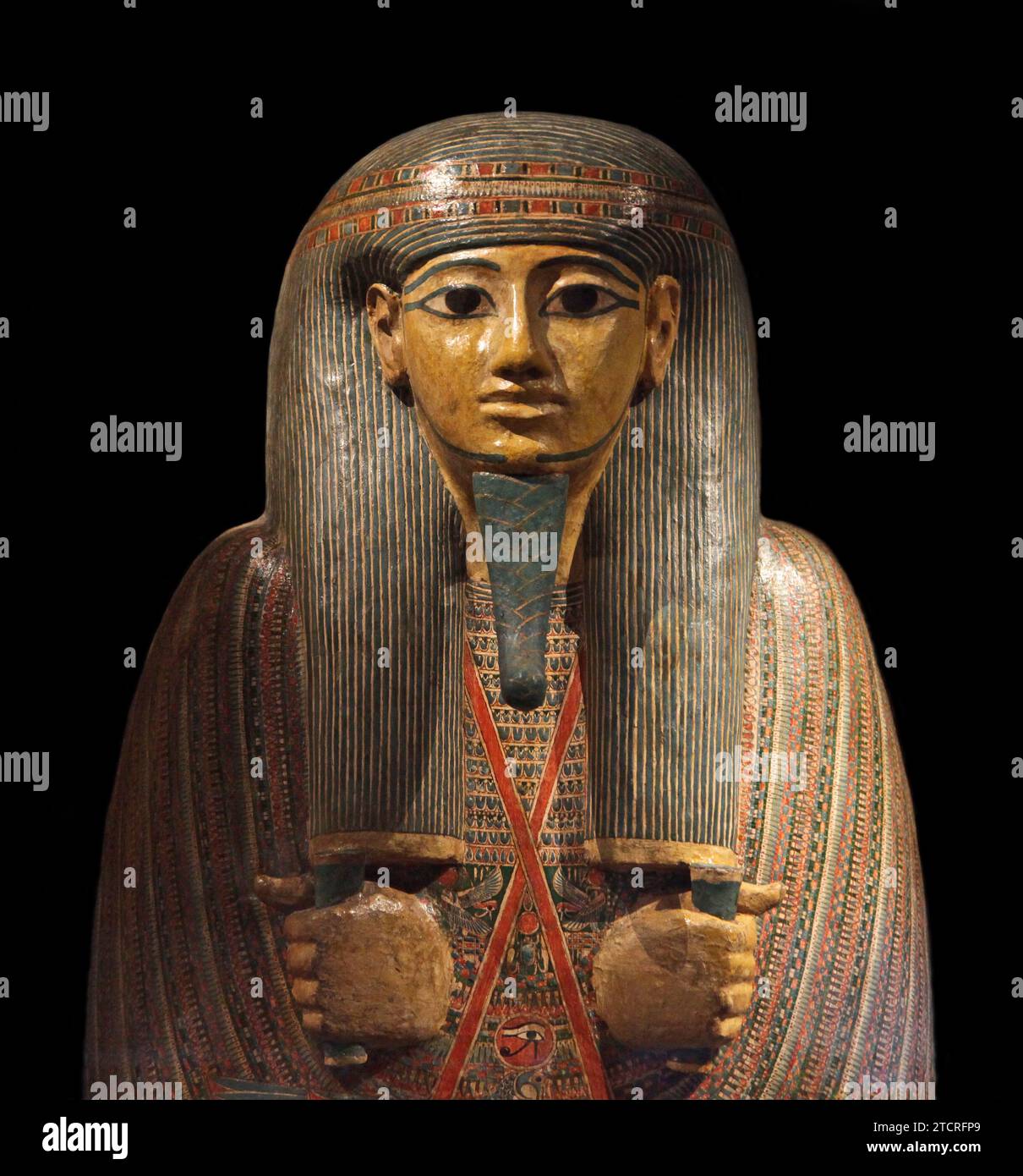 Innensarg von Djedmontefanch. Ein Amun-Priester. Wunderschön bemalt. Holz. Theben Ägypten. 22. Dynastie (ca. 950-900 v. Chr.) Stockfoto