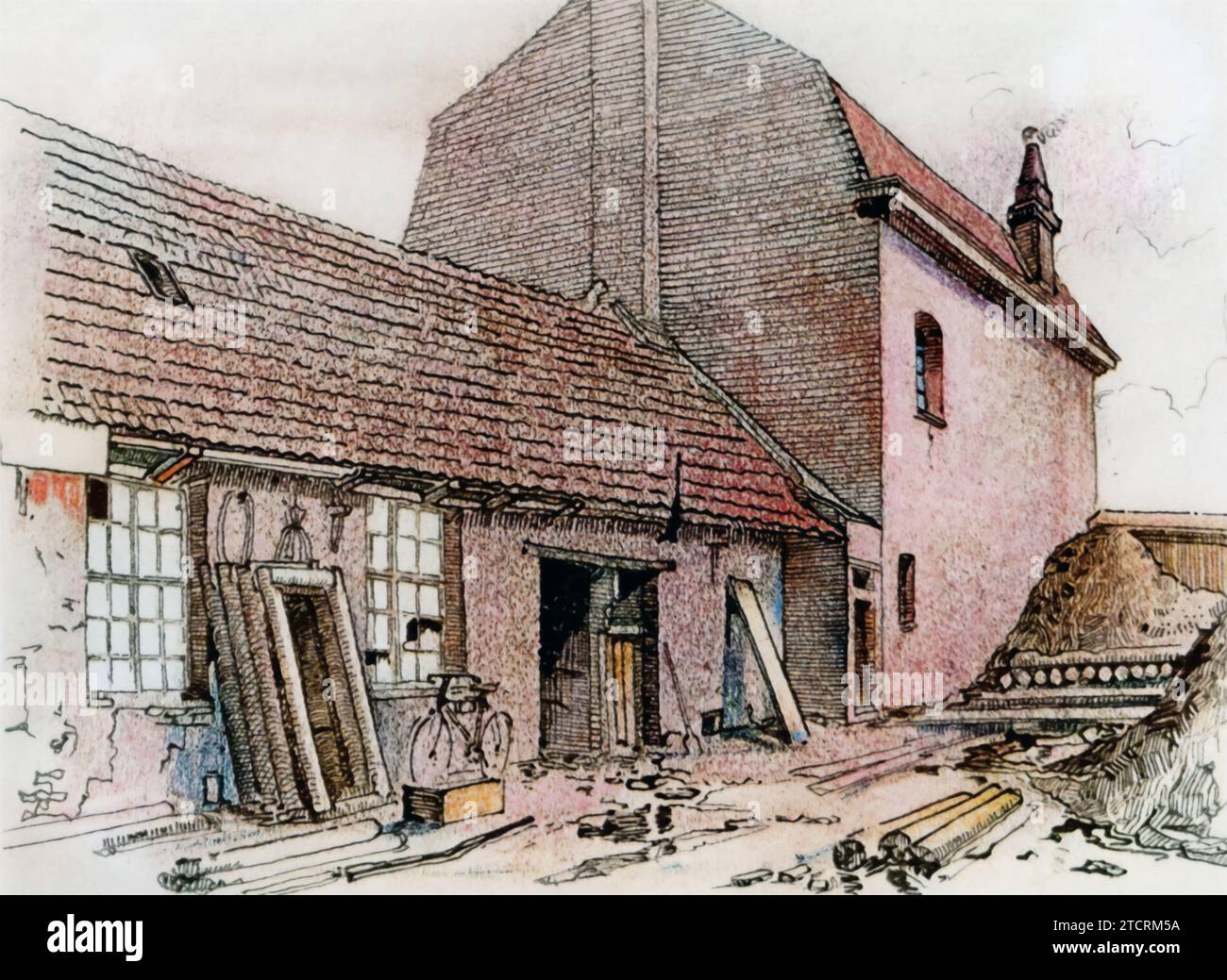 Die zeichnungen mit dem titel unterstand in fournes von adolf hitler