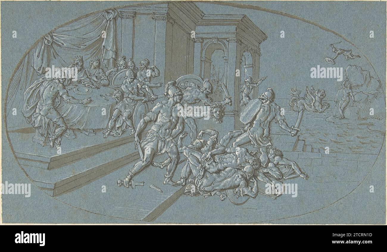 Kampf zwischen Perseus und Phineus im Palast von Cephus 1975 von Peter Paul Rubens Stockfoto