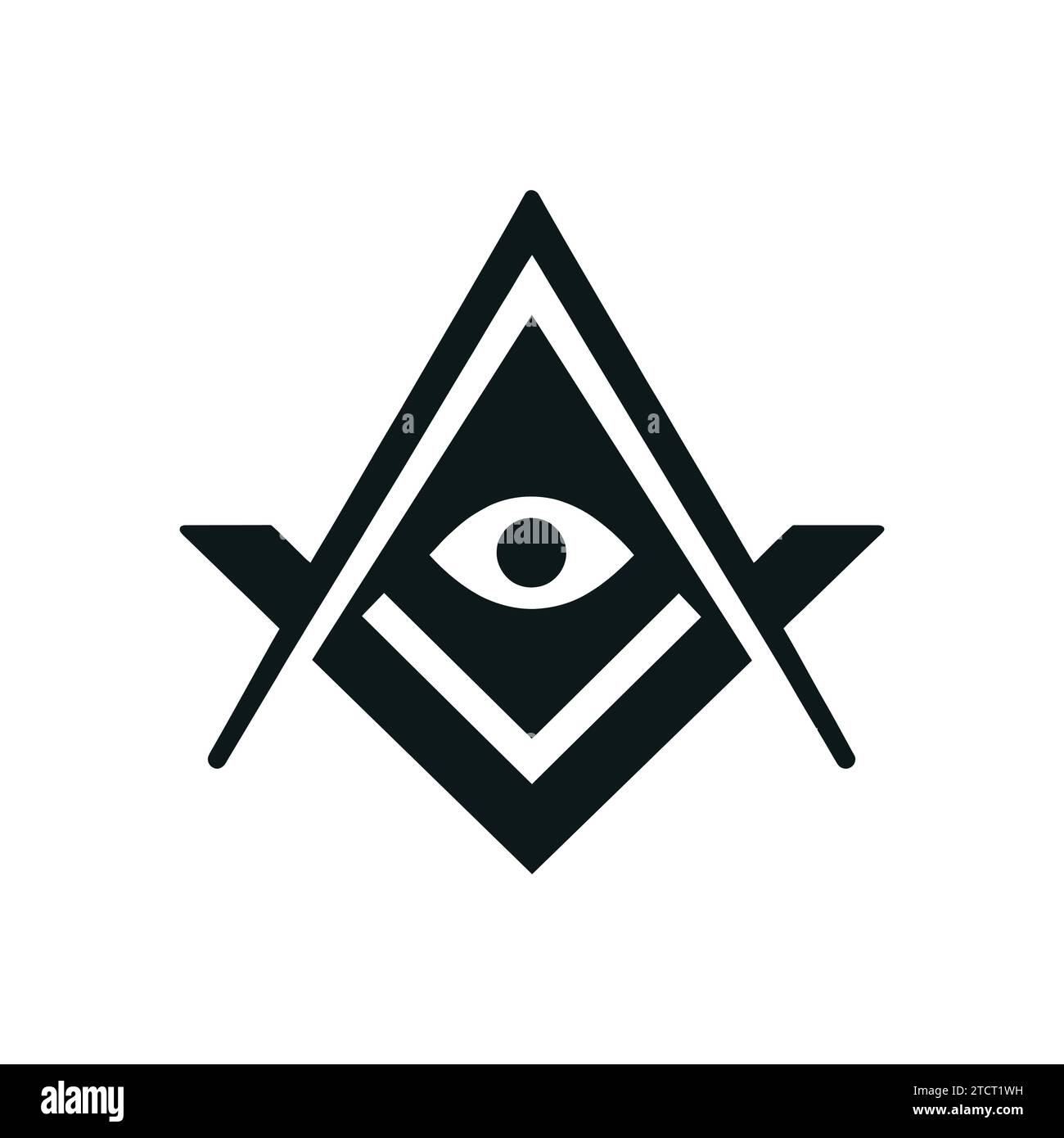 Freimaurersymbol. Mason Lodge Schild. Neue Weltordnung. Stock Vektor