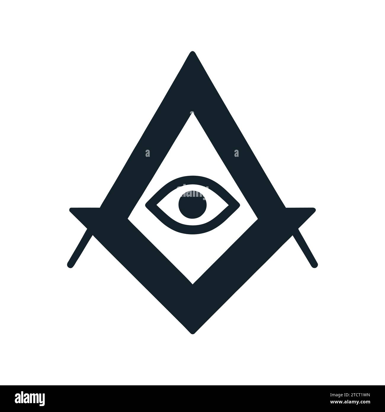 Freimaurersymbol. Mason Lodge Schild. Neue Weltordnung. Stock Vektor