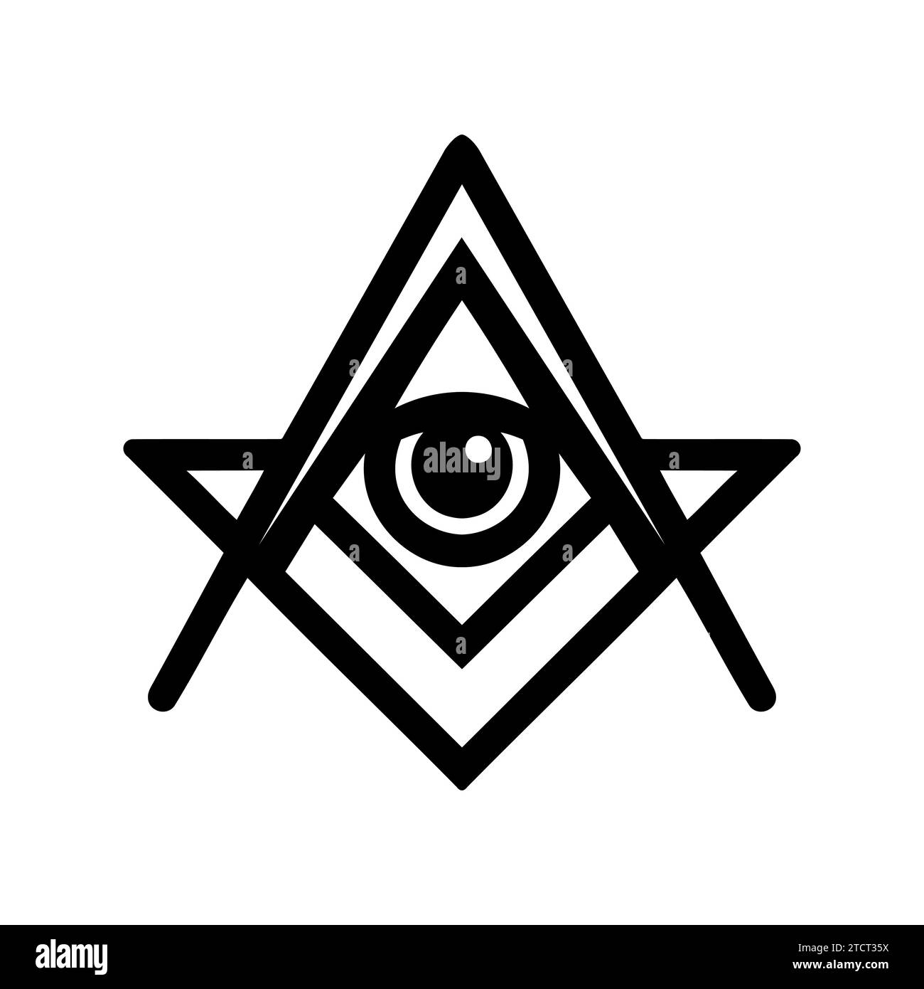 Freimaurersymbol. Mason Lodge Schild. Neue Weltordnung. Stock Vektor