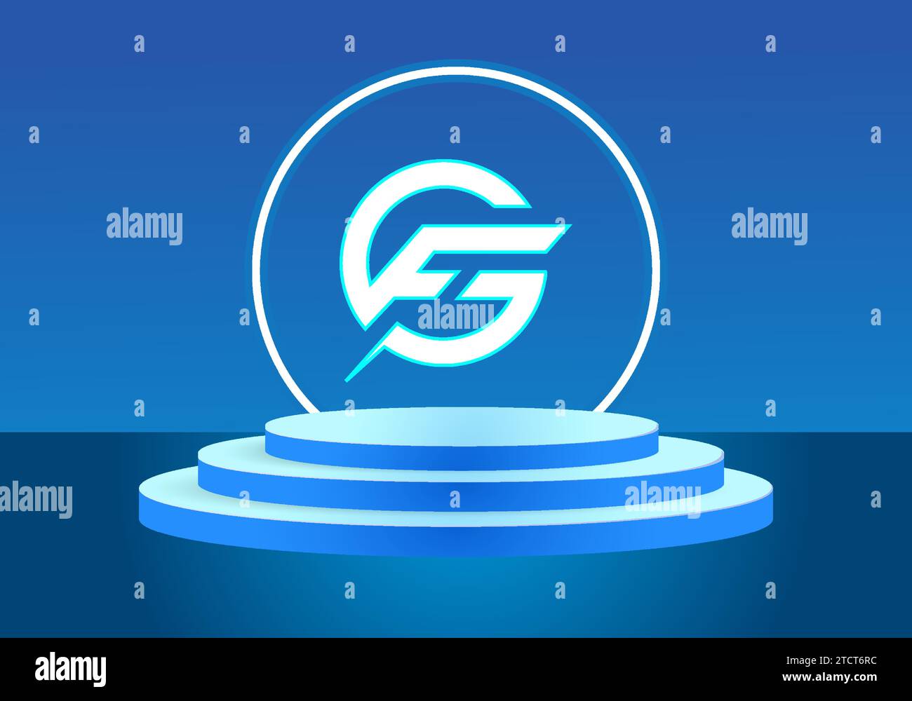 Blaues FG-Logo-Zeichen. Vektor-Logo für Unternehmen. Stock Vektor