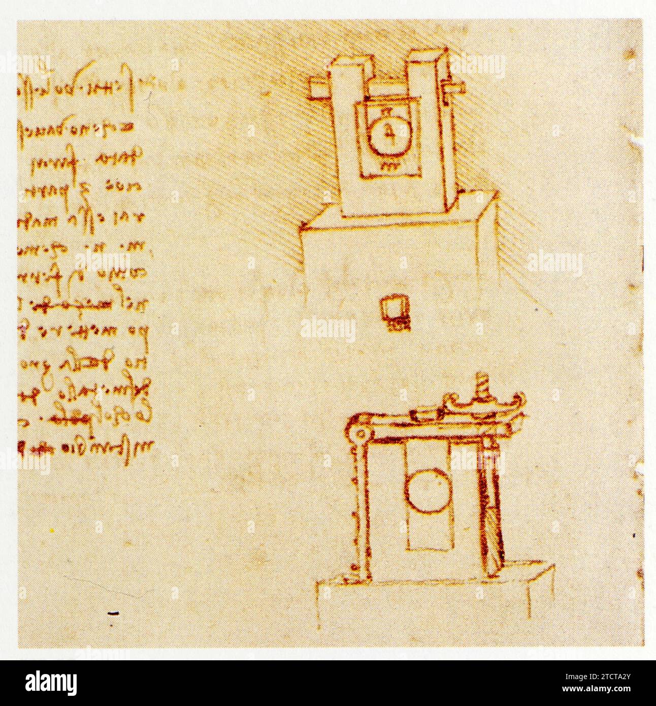 Leonardo da Vinci.1452-1519.Moyen d'atténuer le frottement des axes rotatifs. Schmierung. Stockfoto