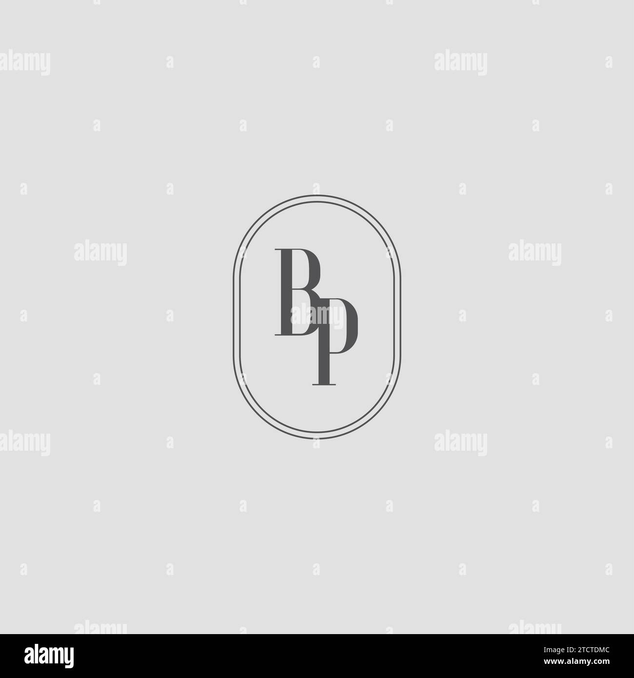 Initial BP Hochzeit Monogramm Logo Design Vektorgrafik Stock Vektor