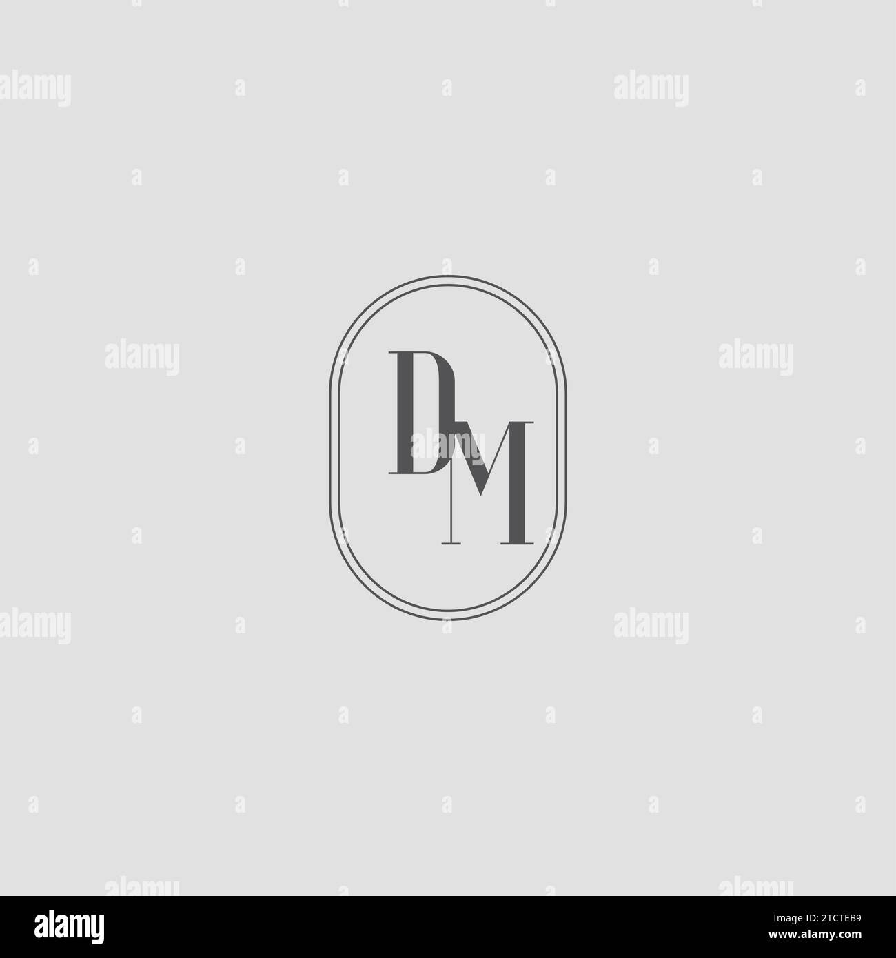 Initial DM Hochzeit Monogramm Logo Design Vektor Grafik Stock Vektor