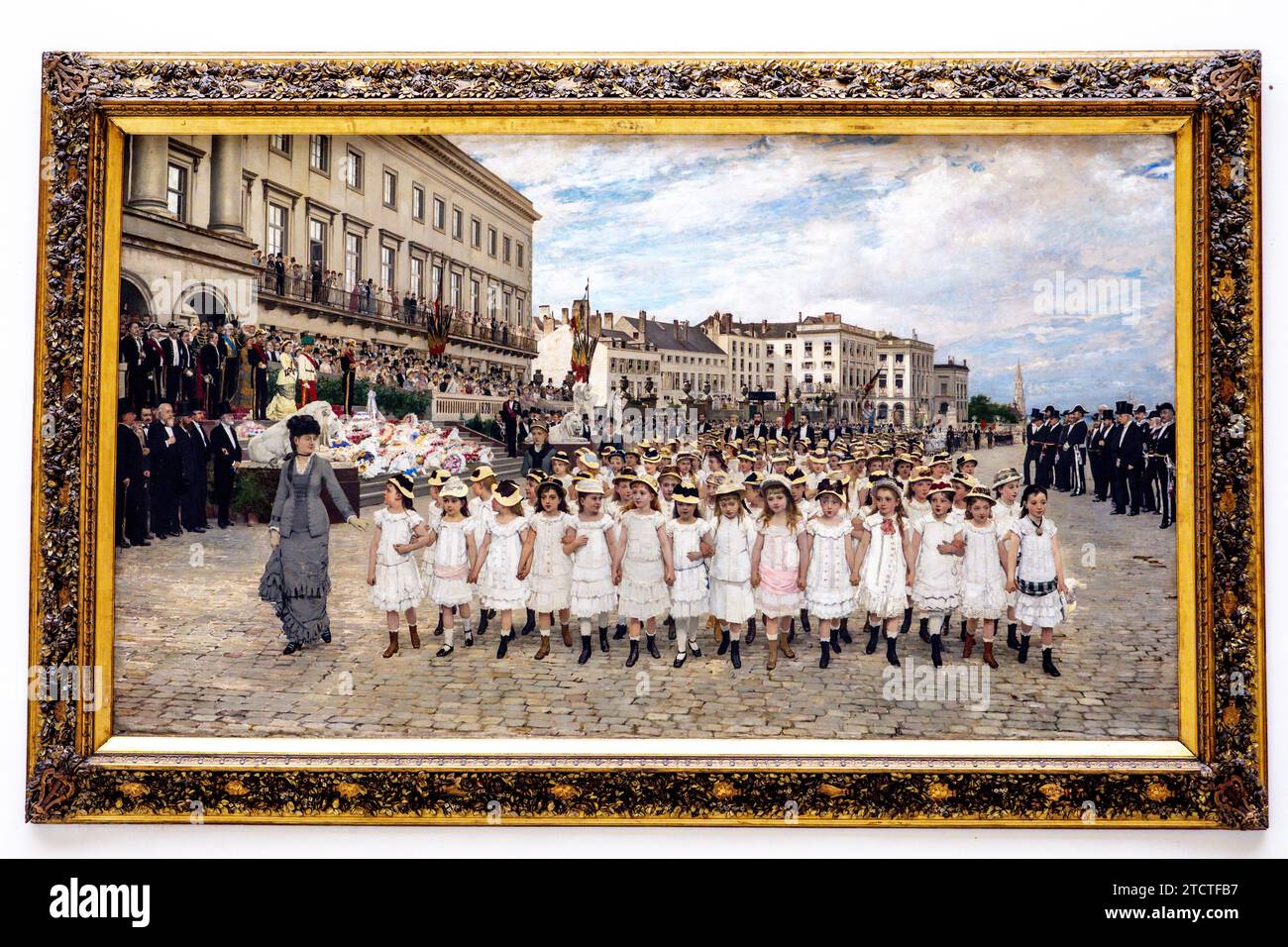 Musee royaux des Beaux-Arts de Belgique, Königliche Museen der Schönen Künste Belgiens, Bruxelles, Brüssel Jan Verhas, la Revue des ̩coles en 1878, die Parade Stockfoto