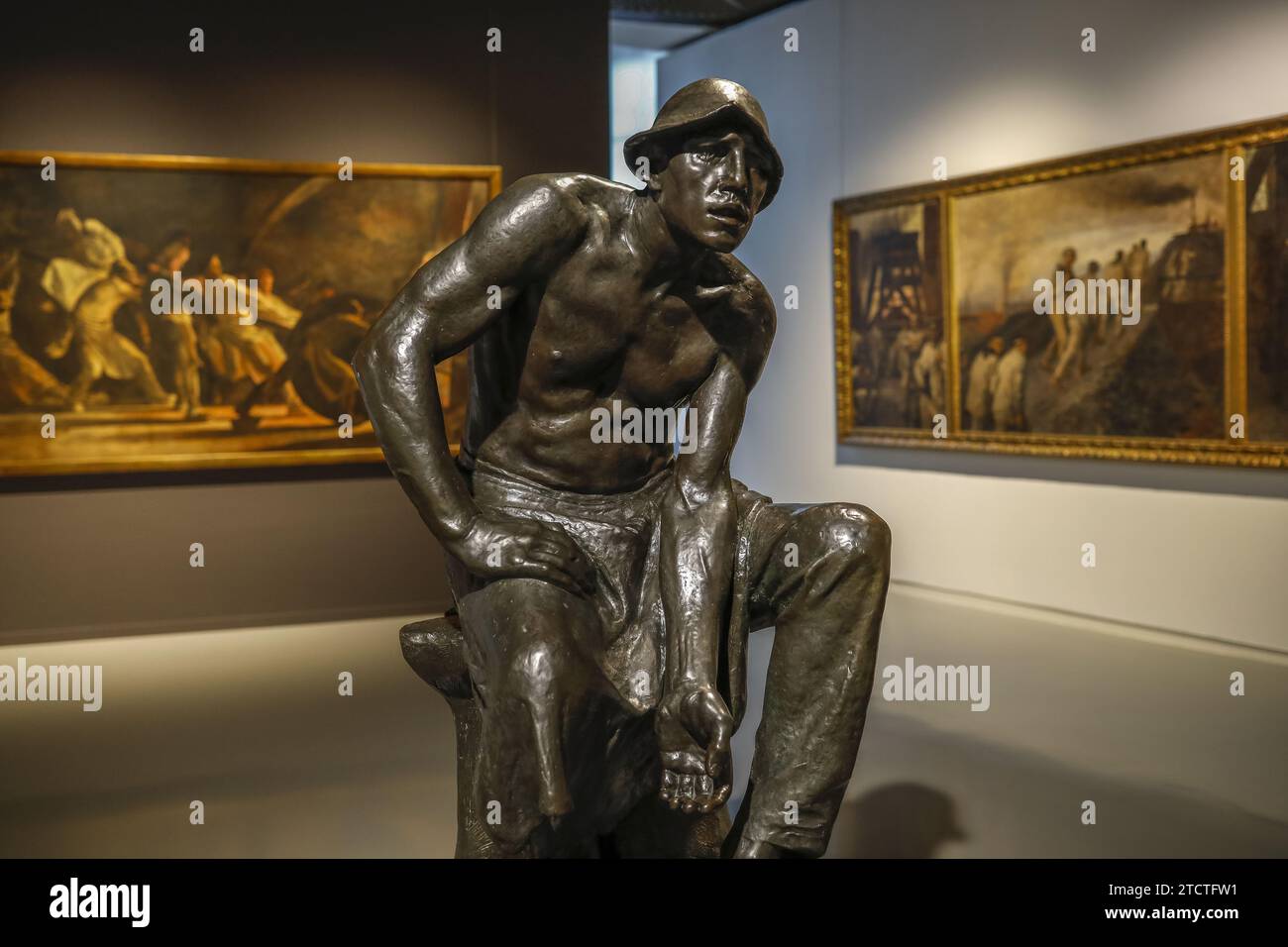 Musee royaux des Beaux-Arts de Belgique, Königliche Museen der Schönen Künste Belgiens, Bruxelles, Brüssel Constantin Meunier, der Puddler, Bronze, 1884 Stockfoto