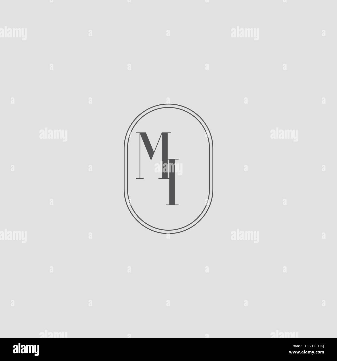 Initial MI Hochzeit Monogramm Logo Design Vektorgrafik Stock Vektor