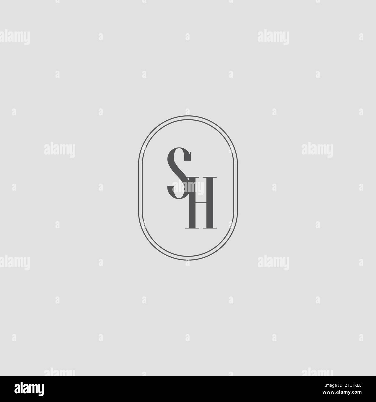 Initial SH Hochzeit Monogramm Logo Design Vektor Grafik Stock Vektor