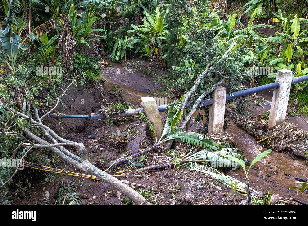 Schäden durch Erdrutsche in der westlichen Provinz Ruanda Stockfoto