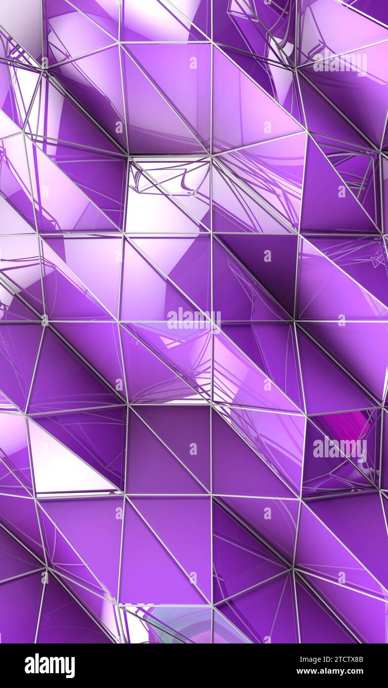 Abstrakte 3D-Illustrationswürfel Hintergrund in violettem Ton. Stockfoto