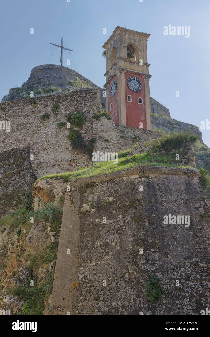 Zeitloser Wachtturm der Festung Korfu Stockfoto