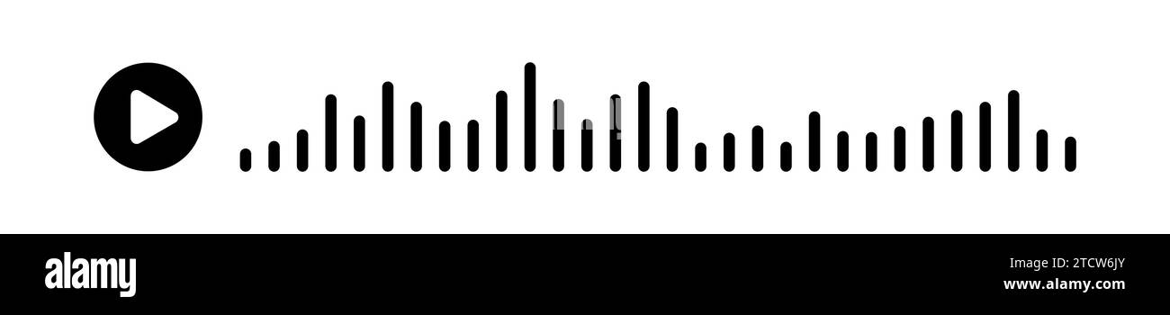 Schwarze Schallwellen des Equalizers, isoliert auf einem isolierten weißen Hintergrund. Vektor-Clipart-Darstellung Stock Vektor