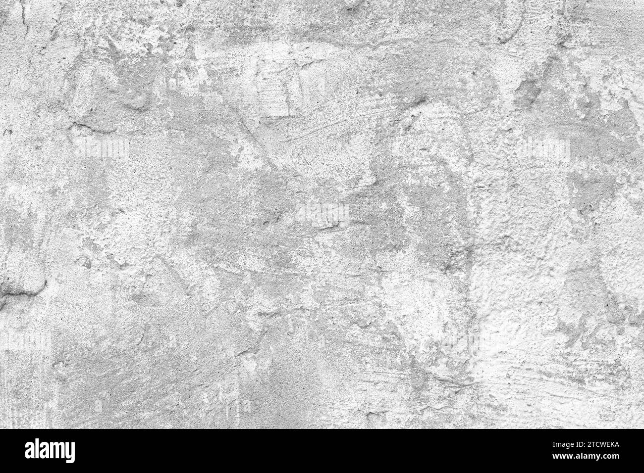 Vintage, alter Stuckputz Oberfläche Hintergrund, Nahaufnahme raue Textur von grauem und weißem Mischfarbe gemalten Zement, Betonwand Textur. Hintergrundbild, Stockfoto