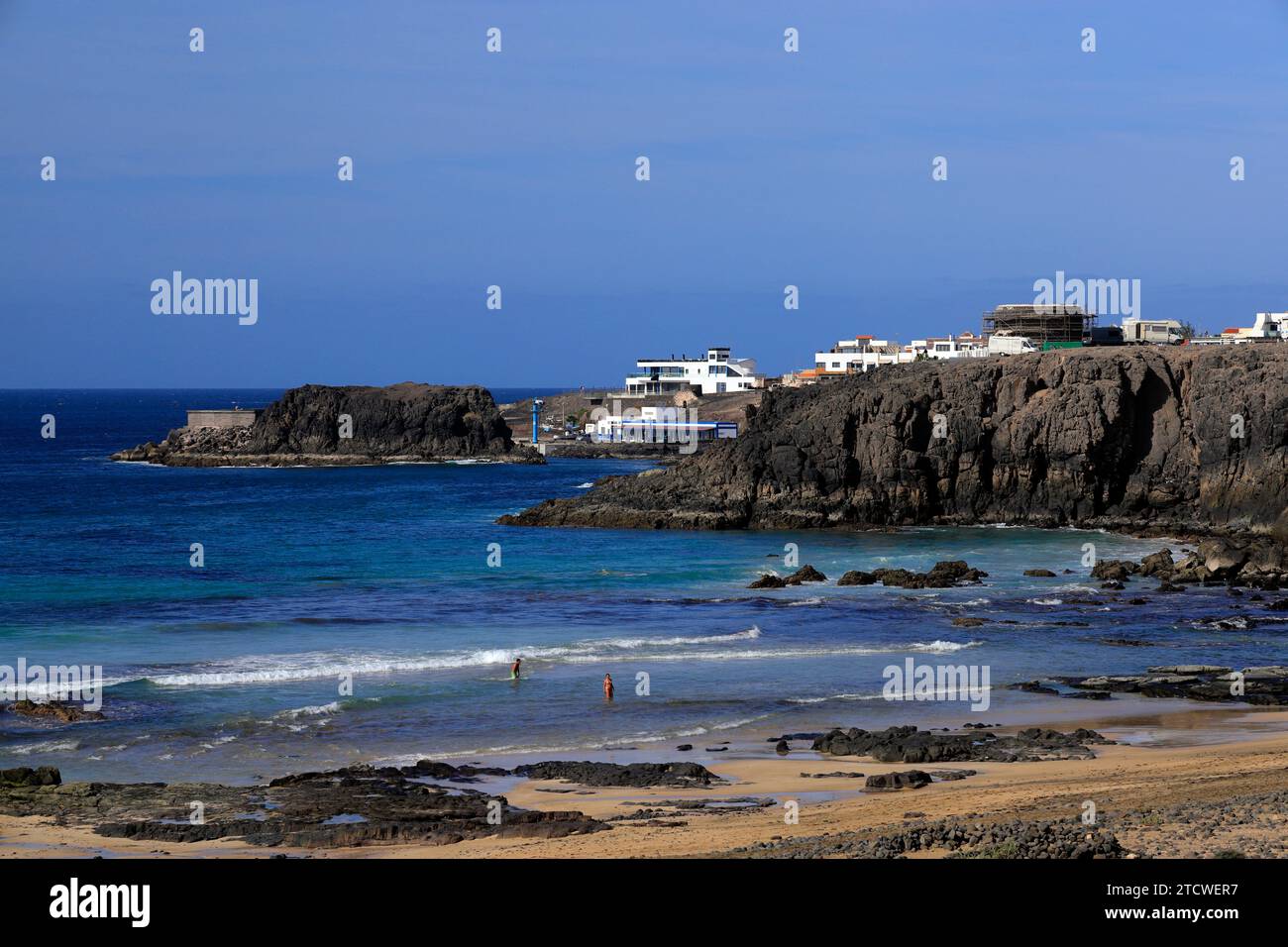 Playa Del Castillo, El Cotillo, Fuerteventura, Kanarische Inseln, Spanien. Stockfoto