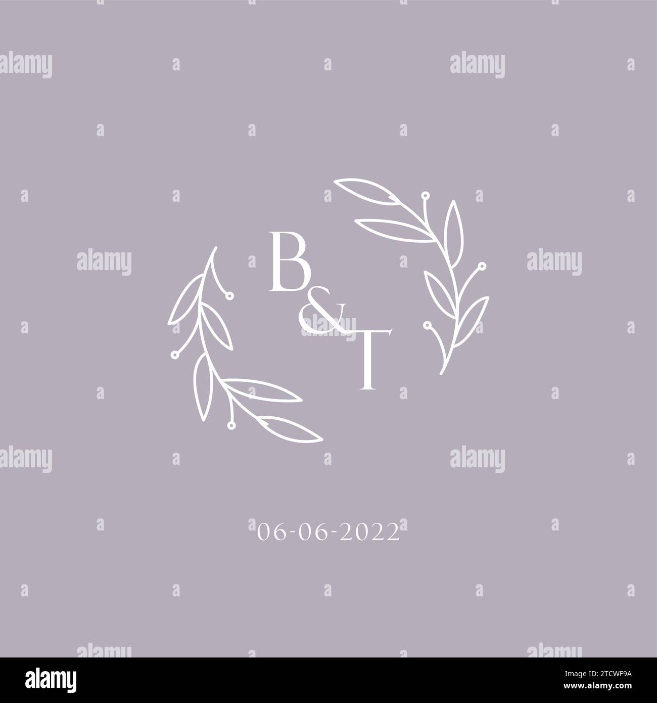 Initialen BT Hochzeit Monogramm Logo Inspiration Vektor Grafik Stock Vektor