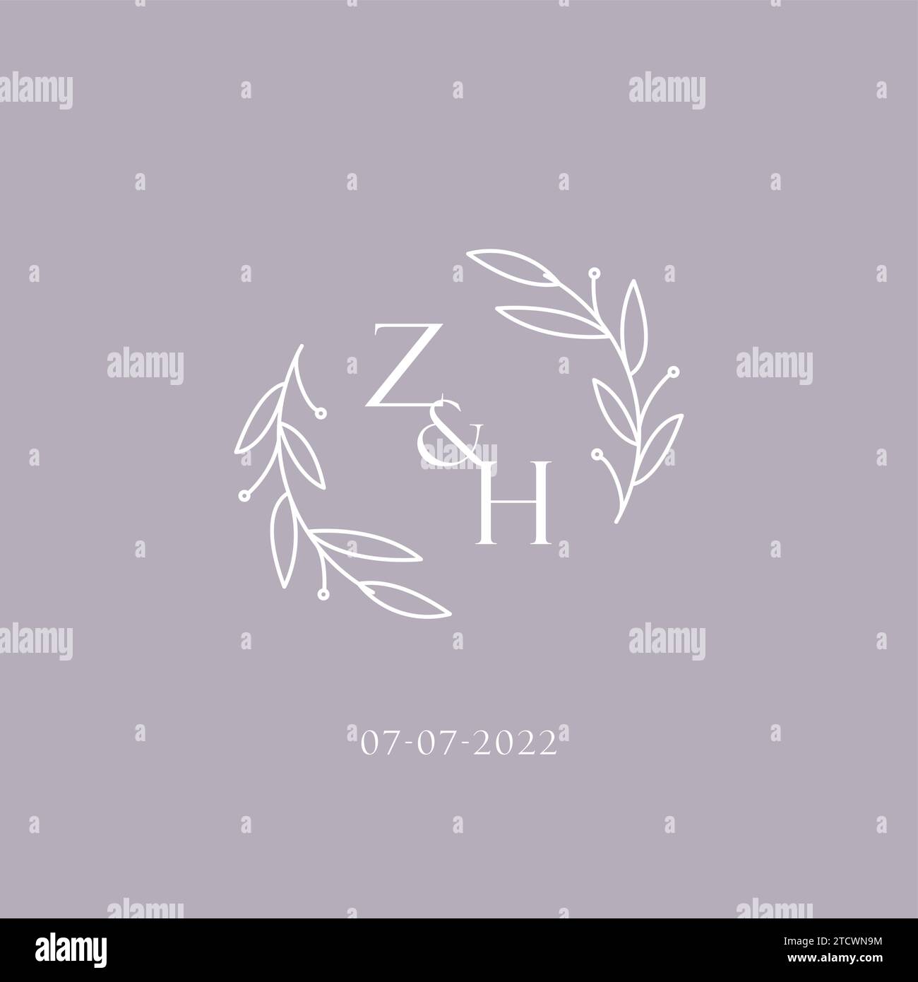 Initialen ZH Hochzeit Monogramm Logo Inspiration Vektor Grafik Stock Vektor