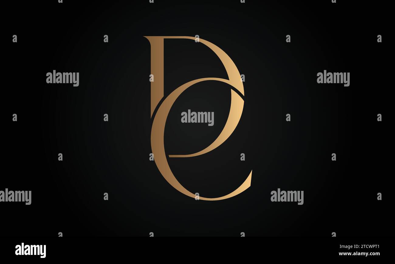 Luxuriöses Initial-CD- oder DC-Monogramm-Logo-Design Stock Vektor