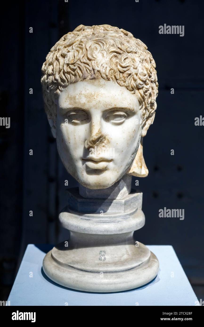 Leiter des Diomedes - Marmor aus Luni, Kopie nach griechischem Original aus dem Jahr 420 v. Chr. - Museo Centrale Montemartini, Rom, Italien Stockfoto