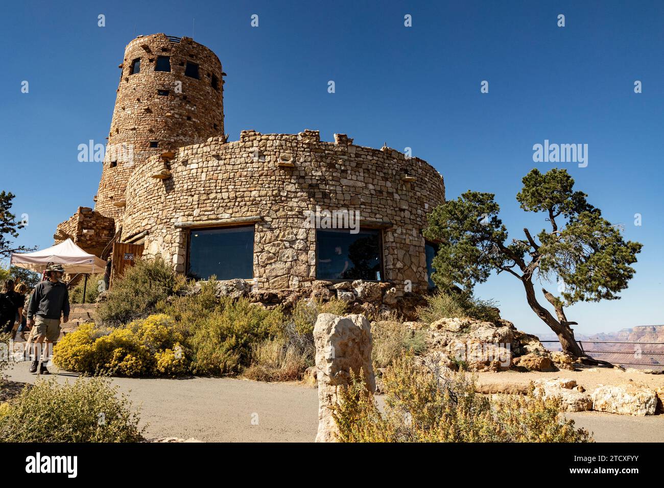 Desert View Watchtower, Südrand, Grand Canyon, AZ, USA Stockfoto