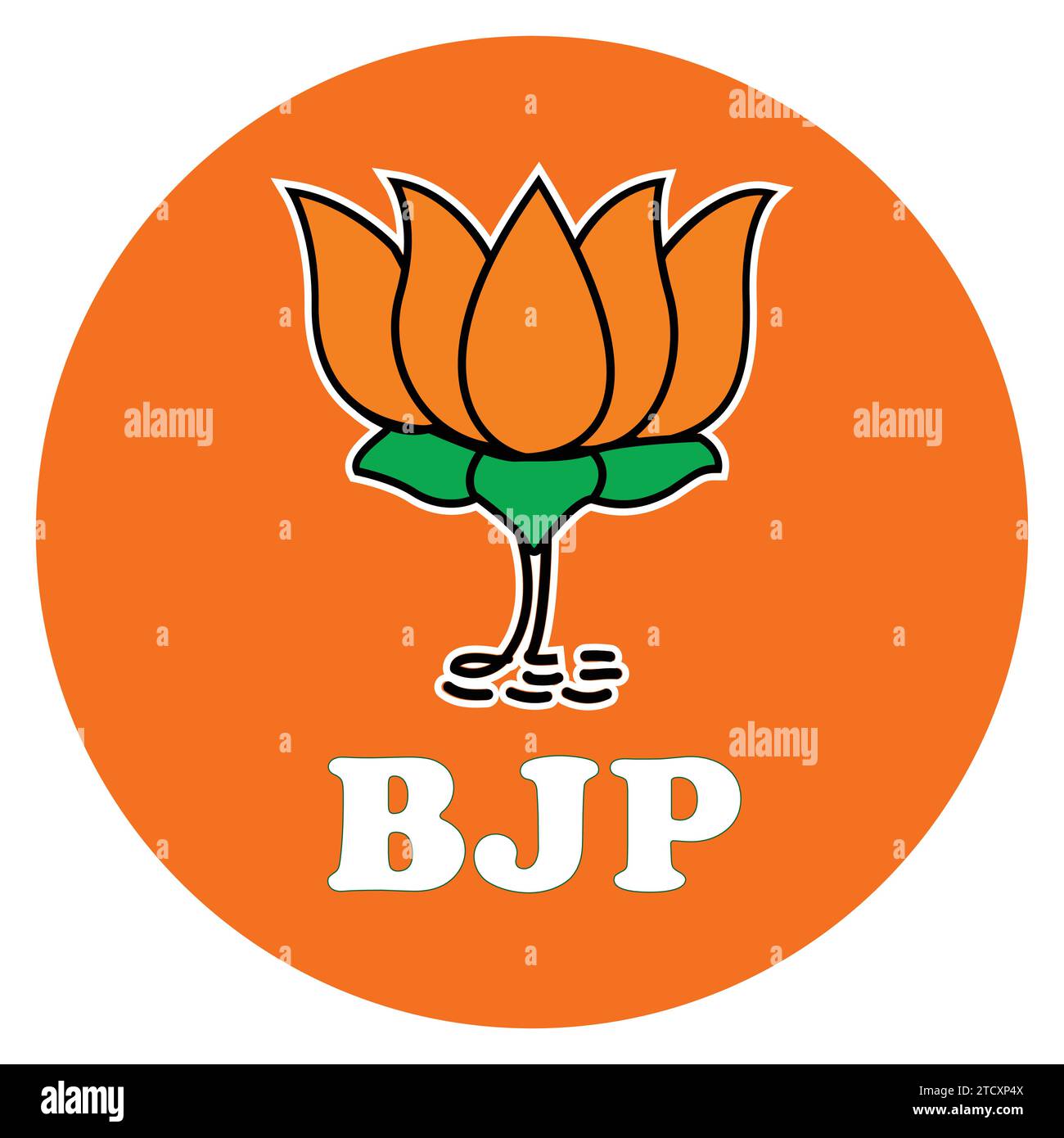 Lotus Flower Symbol |Parteizeichen| BJP Banner Hintergrund, 'Wahlsymbol' Bhartiya Janata Party Stock Vektor