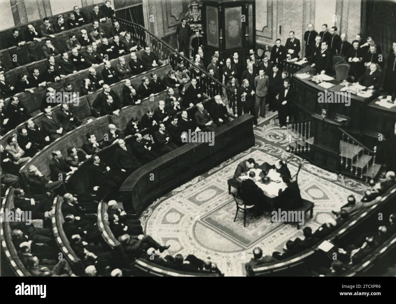 12/31/1934. Azaña eröffnet vor der Plenartagung wieder, sein berühmtes Versprechen. Quelle: Album / Archivo ABC / Martín Santos Yubero Stockfoto