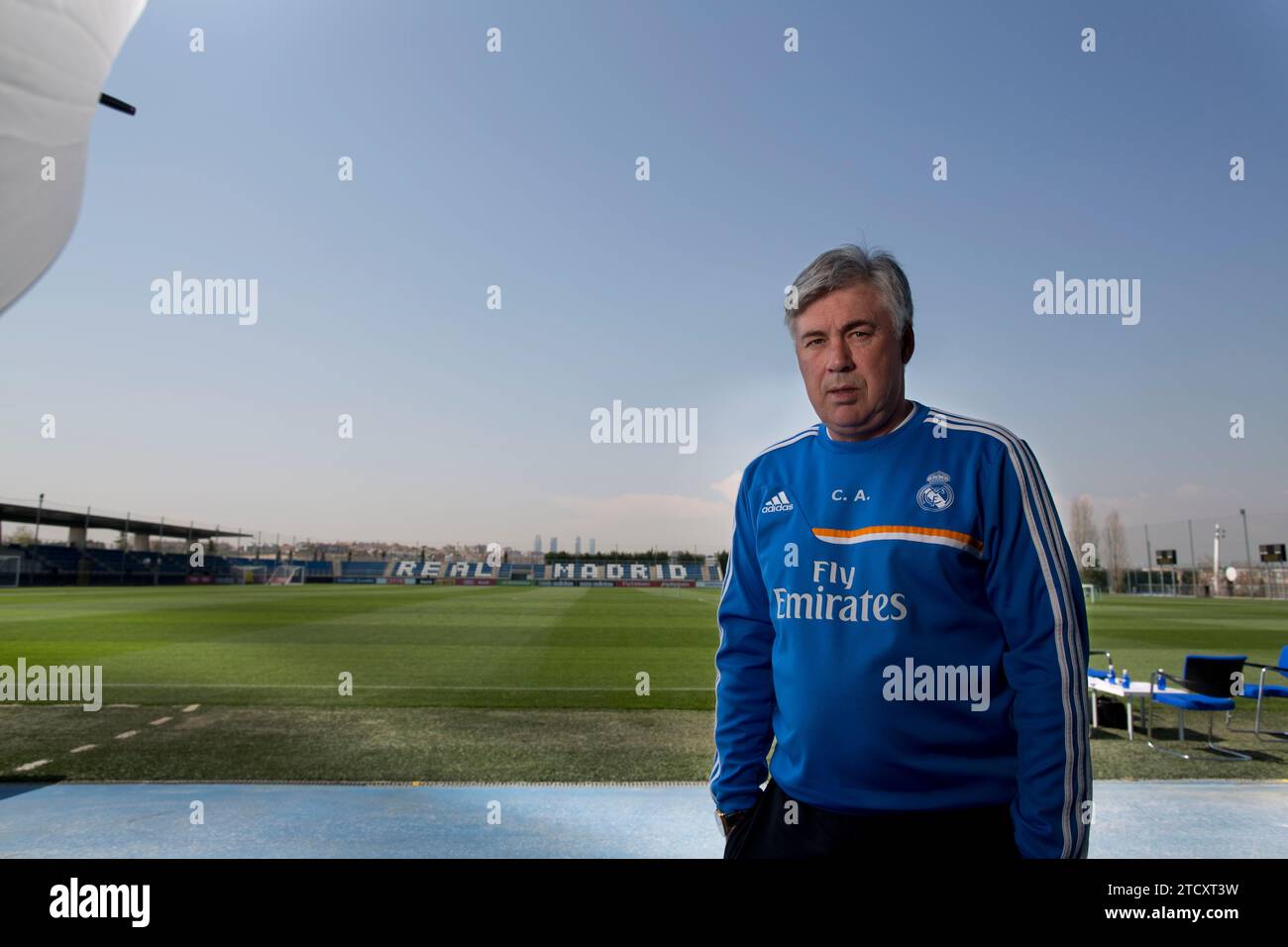 Madrid, 20. März 2014. Interview mit Carlo Ancelotti, Trainer von Real Madrid. Foto: Ignacio Gil / Matias Nieto.Archdc. Quelle: Album / Archivo ABC / Ignacio Gil,Matías Nieto Koenig Stockfoto