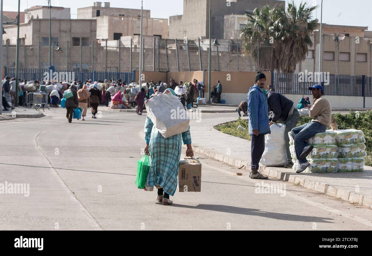 Melilla, 8. März 2014. Grenze zu Marokko in Beni Ensar. Foto: Ignacio Gil.Archdc. Quelle: Album / Archivo ABC / Ignacio Gil Stockfoto