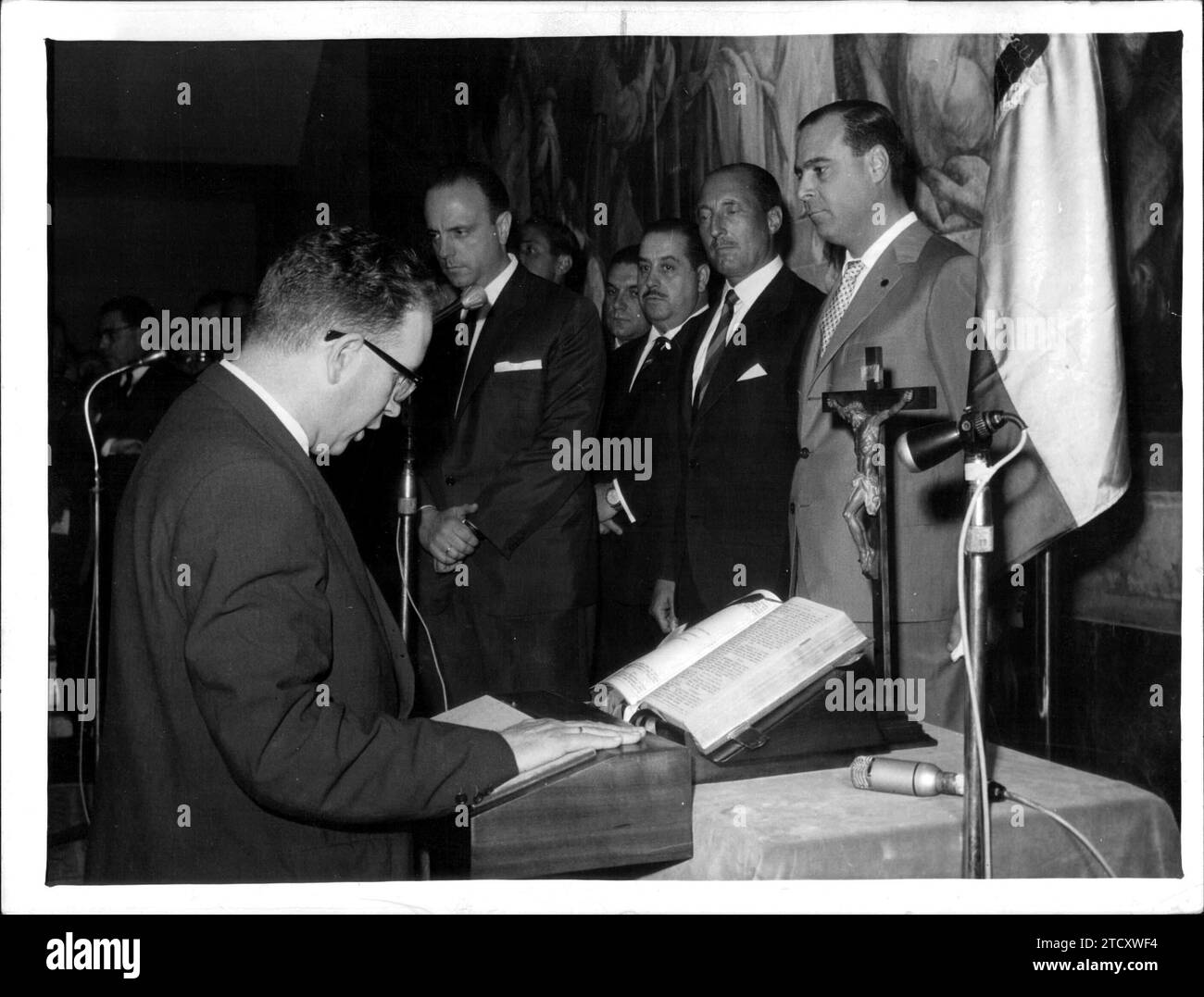 07/22/1962. Robles Piquer schwört in seiner ersten Position bei fraga. Quelle: Album / Archivo ABC / Manuel Sanz Bermejo Stockfoto
