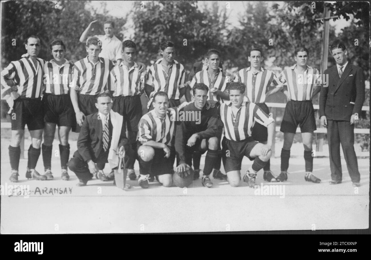 Logroño CD-Team, das Irún besiegte und sich während der Meisterschaft 1933-34 als Champion der Region qualifiziert. Quelle: Album/Archivo ABC/Aransay Stockfoto