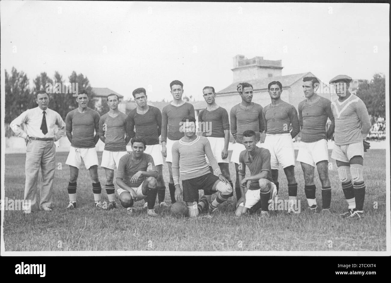 Spieler, die in der Saison 1933-34 zum Team Levabte C. F de Valencia gehörten. Quelle: Album / Archivo ABC / Vicente Barbera Masip Stockfoto