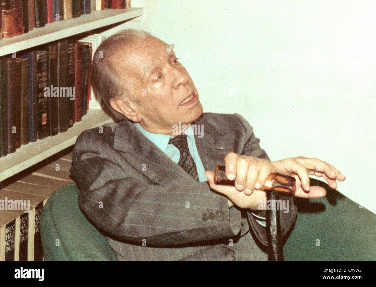 Jorge Luis Borges 1982. Quelle: Album/Archivo ABC Stockfoto