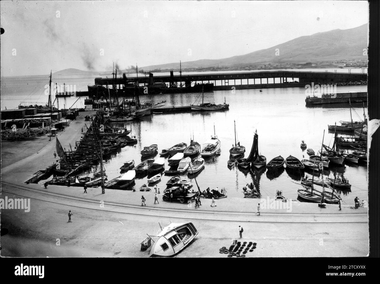 11/30/1934. Boote ankern im Hafen von Melilla. Quelle: Album / Archivo ABC / Salvador Zarco Stockfoto
