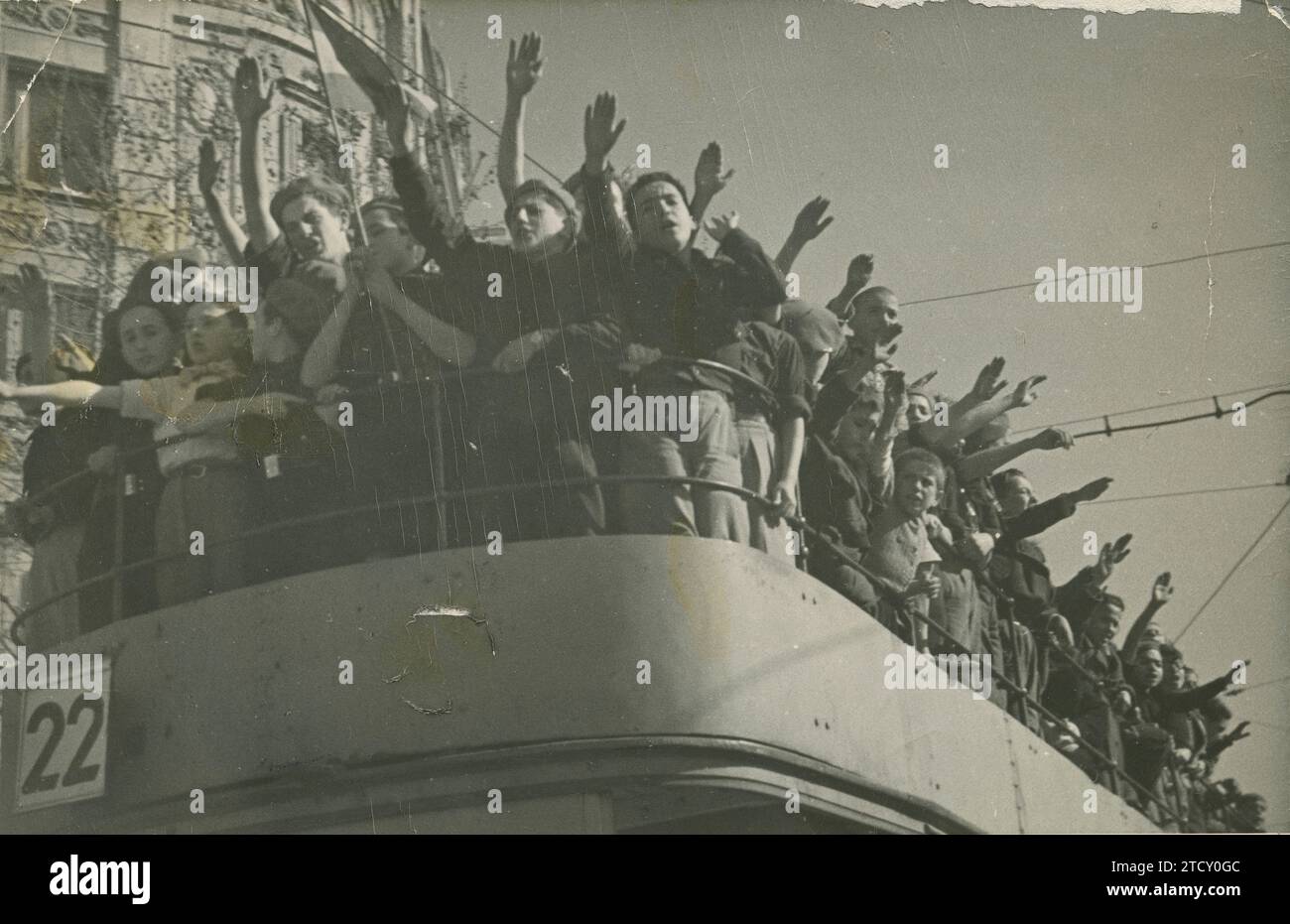 Barcelona, 26. Januar 1939. Spanischer Bürgerkrieg. Die Befreiung Barcelonas durch nationale Truppen. Quelle: Album / Archivo ABC / Agullo Padros Stockfoto