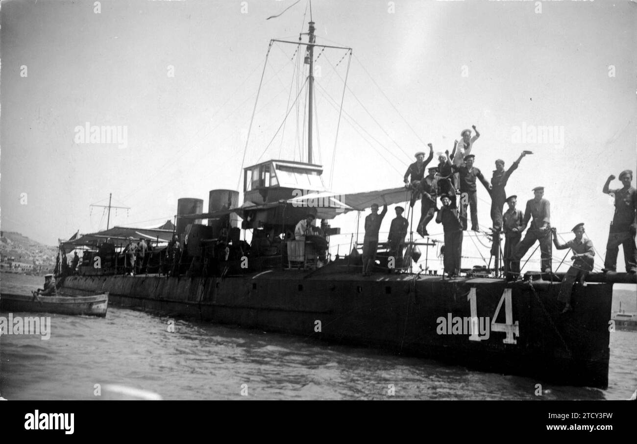 08/31/1936. Shortstop Nr. 14, dessen Crew die Gefangennahme durch die Nationalitäten vermieden hat. Quelle: Album / Archivo ABC / Hermanos Izquierdo Stockfoto