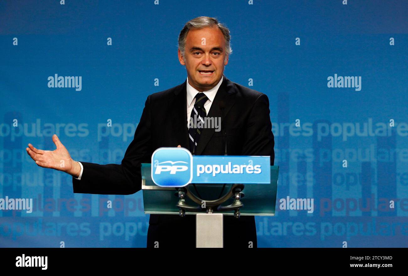 Madrid, 20. Juni 2011. Pressekonferenz von Gonzalez Pons im PP-Hauptquartier. Bild Oscar del Pozo Oscar del Pozo Oscar del Pozo Oscar del Pozo Oscar del Pozo Oscar del Pozo Oscar del Pozo. Quelle: Album / Archivo ABC / Oscar del Pozo Stockfoto