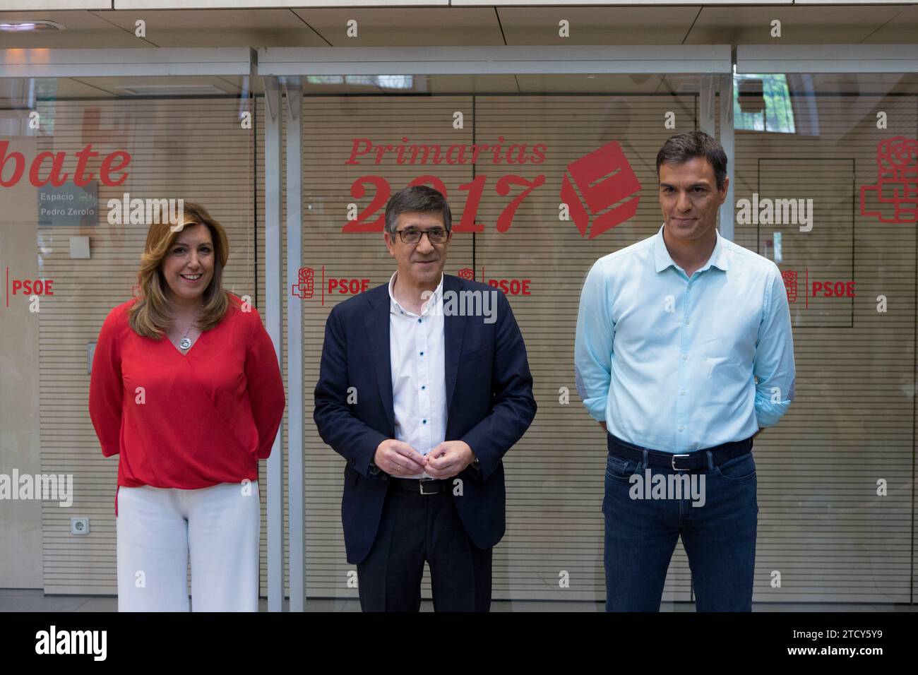 Madrid, 15.05.2017. Primärdebatte im PSOE mit Patxi López, Susana Díaz und Pedro Sánchez. Foto: Ignacio Gil Archdc. Quelle: Album / Archivo ABC / Ignacio Gil Stockfoto