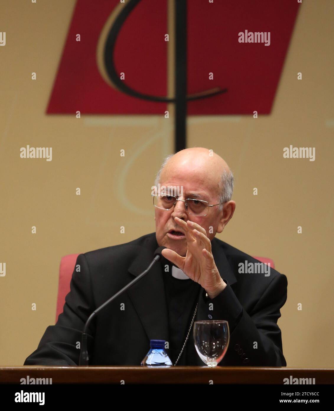 Madrid, 17.03.2017. Pressekonferenz des Generalsekretärs der EWG, José María Gil Tamayo und Kardinal Ricado Blázquez. Foto: Ernesto Agudo. ARCHDC. Quelle: Album/Archivo ABC/Ernesto Agudo Stockfoto