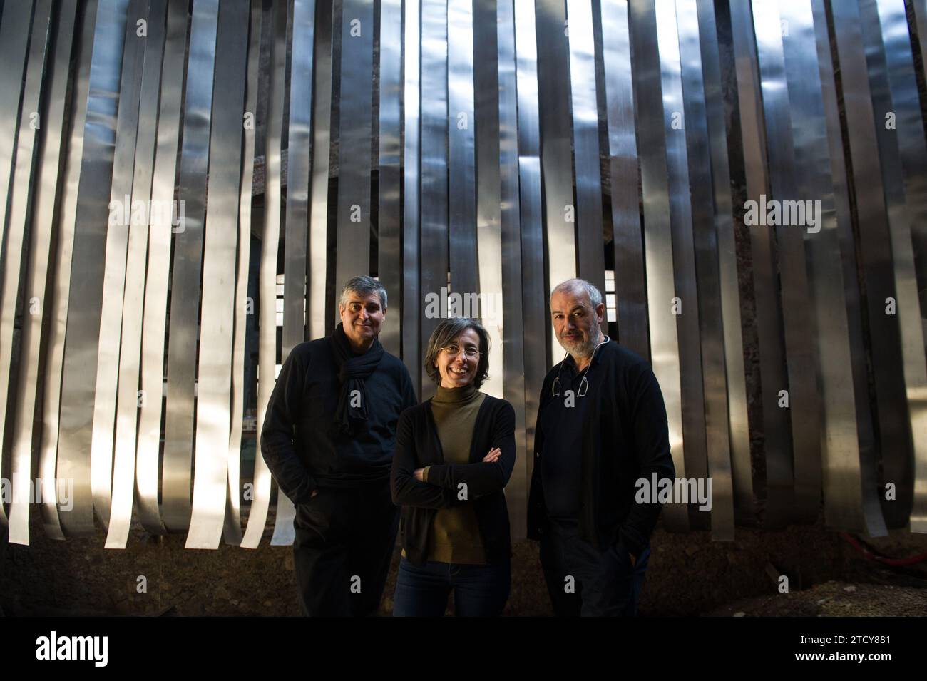 Olot (Gerona), 01.03.2017. Die Architekten Rafael Aranda, Carme Pigem und Ramón Vilalta von RCR Aquitectos, Gewinner des diesjährigen Pritzker-Preises. Foto: Inés Baucells ARCHDC. Quelle: Album / Archivo ABC / Inés Baucells Stockfoto